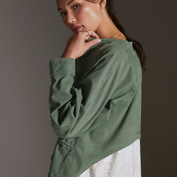 Anthropologie green khaki jacket for spring, summer, fall - Picture 4 of 6